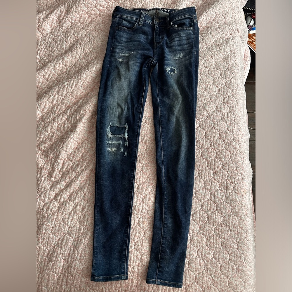 American Eagle Super Stretch Blue Skinny Jeans